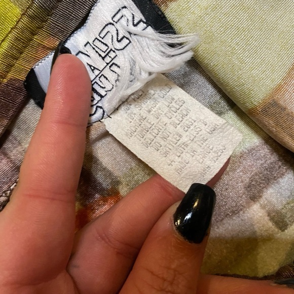 Vtg. 90s Multicolor Geometric Abstract Watercolor Midi Skirt Size Large - Picture 4 of 5